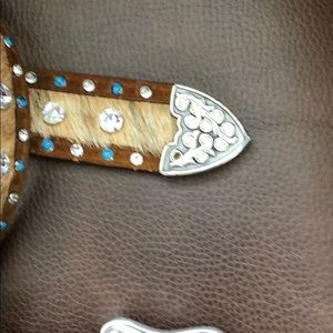 Accessories - Leather pony hair silver buckle belt Accessories - Leather pony hair silver buckle belt